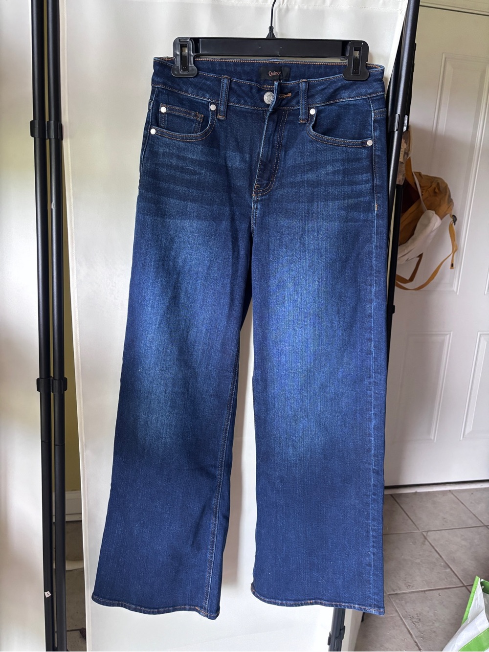 Quince Wide Leg Jeans in Dark Blue Wash
